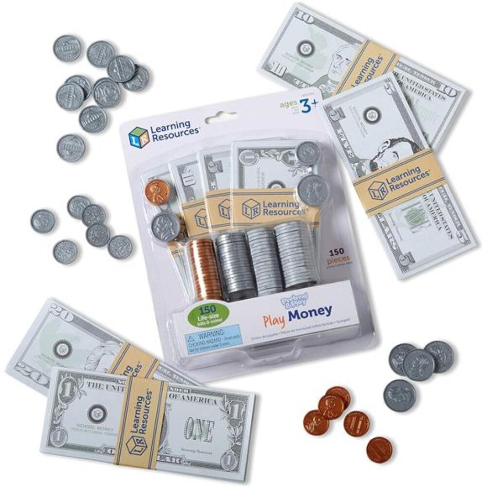 Learning Resources Pretend Play Money - 150 Pieces, Ages 3+ Play Money for